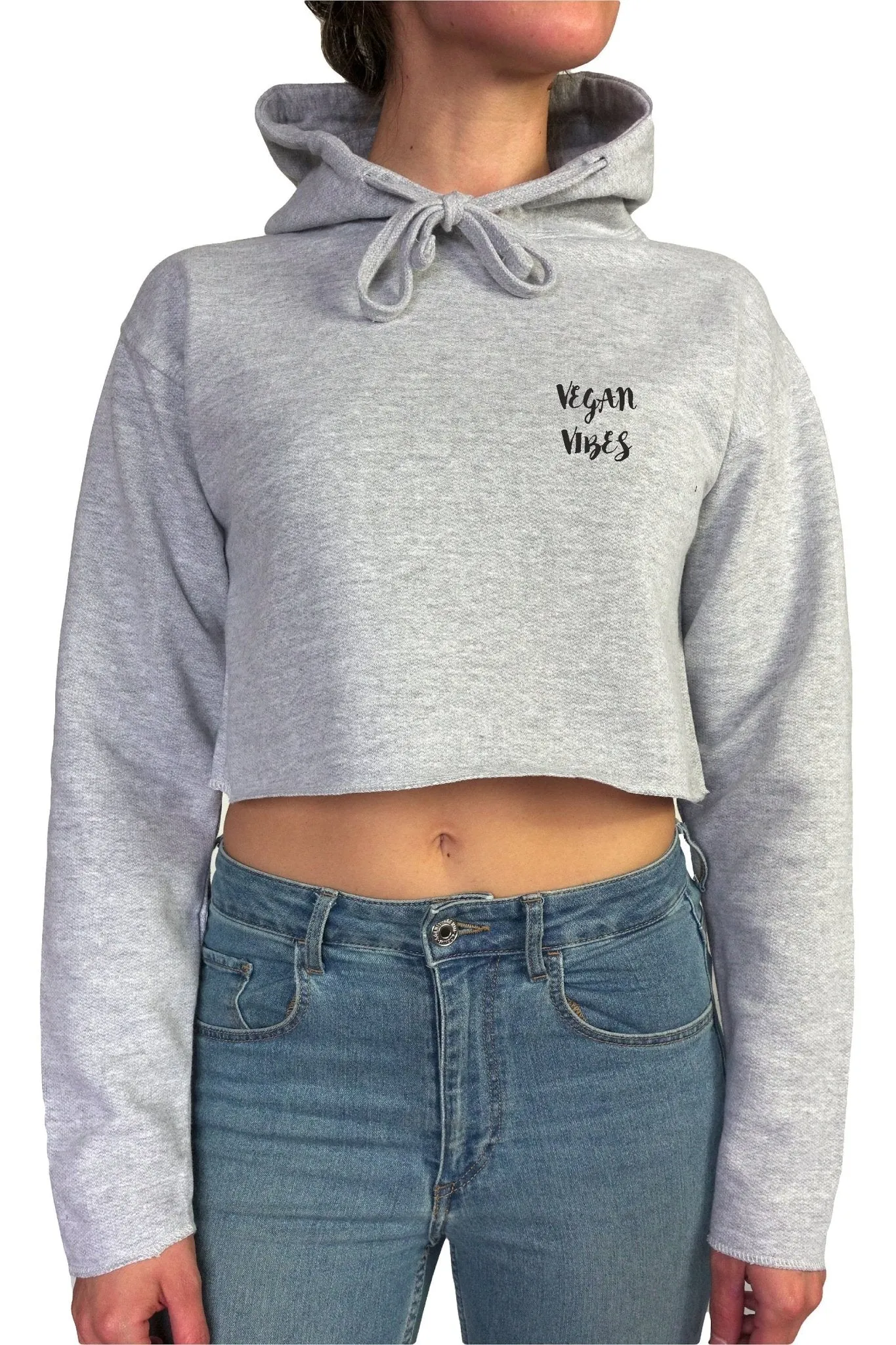 VEGAN VIBES || Organic Cotton || Crop Hoodie