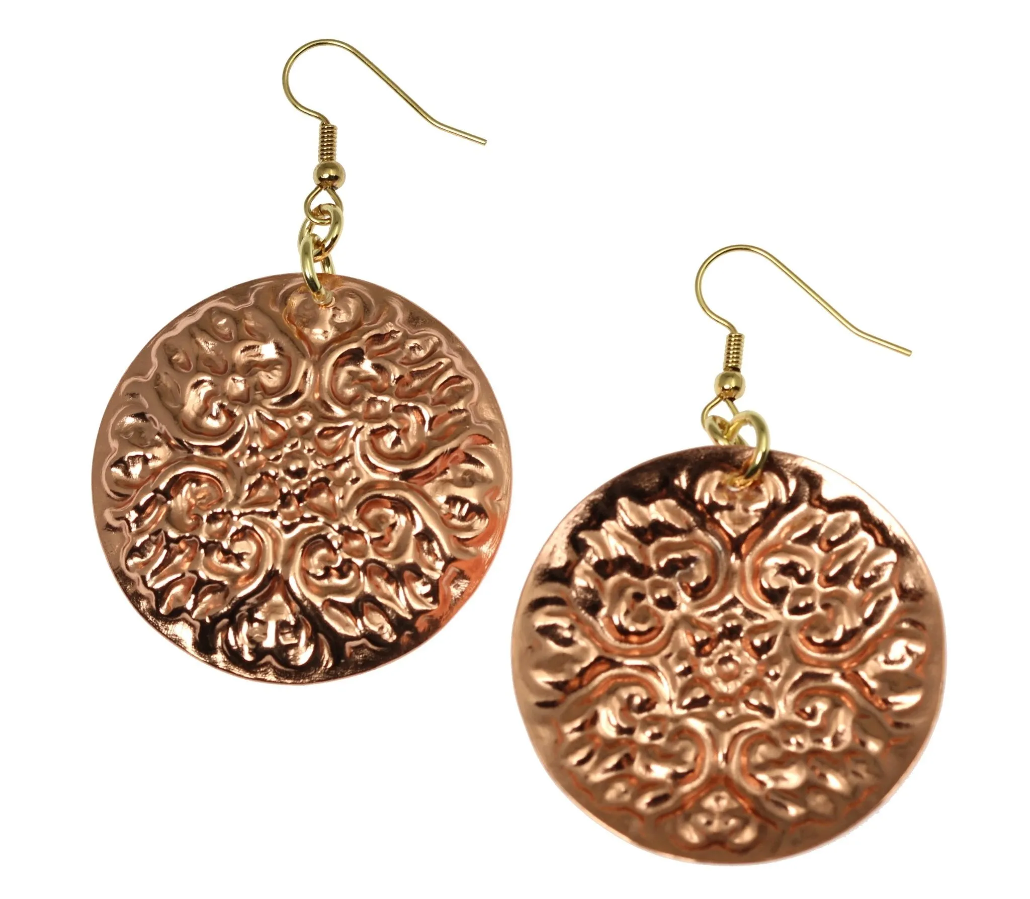 Victorian Night Copper Disc Earrings