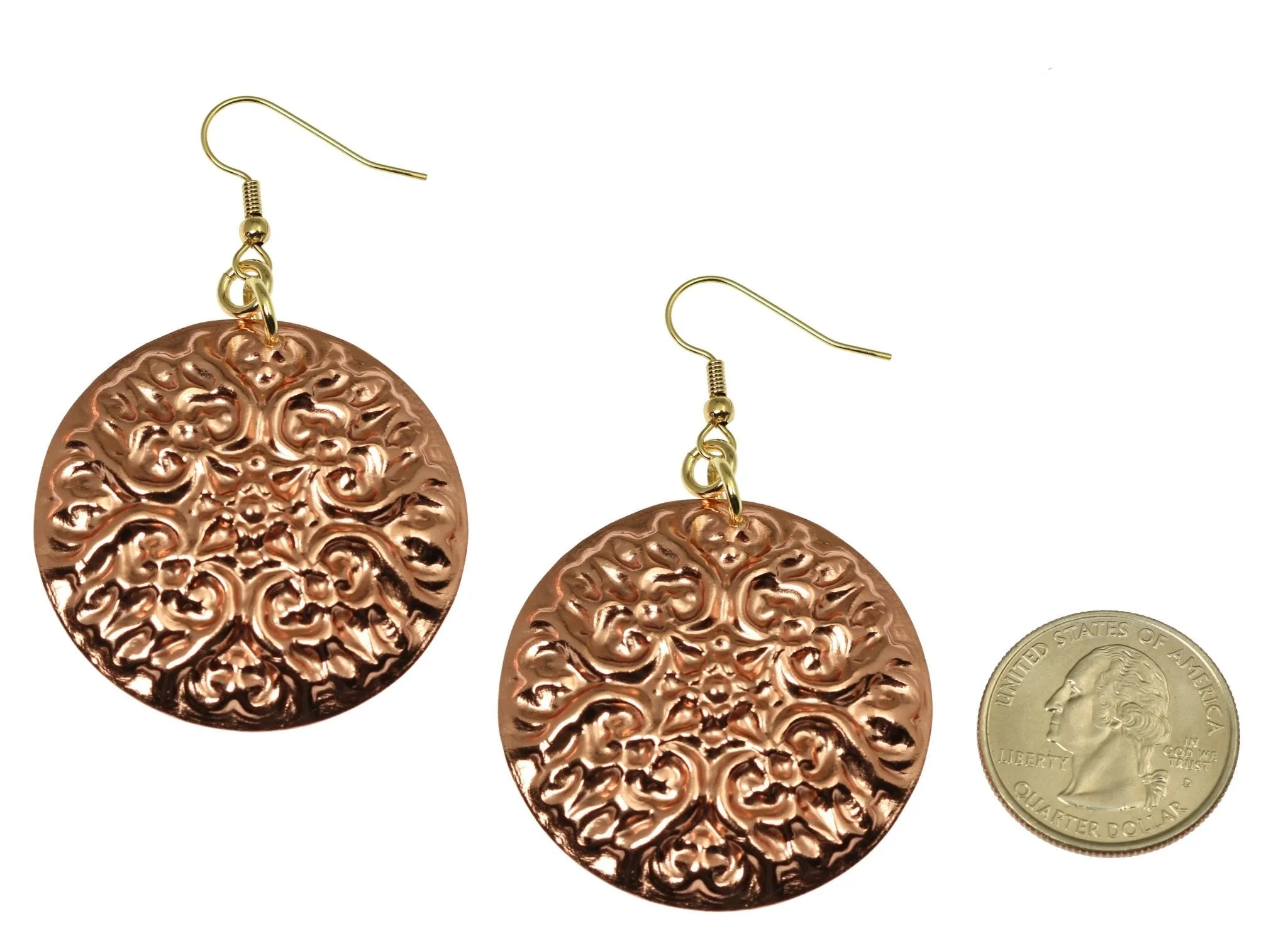 Victorian Night Copper Disc Earrings