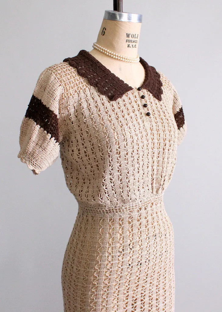 Vintage 1930s Babydoll Knit Day Dress