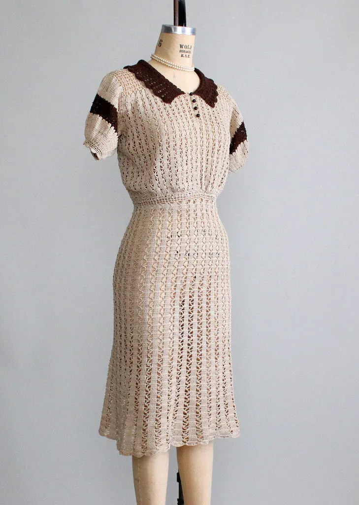 Vintage 1930s Babydoll Knit Day Dress