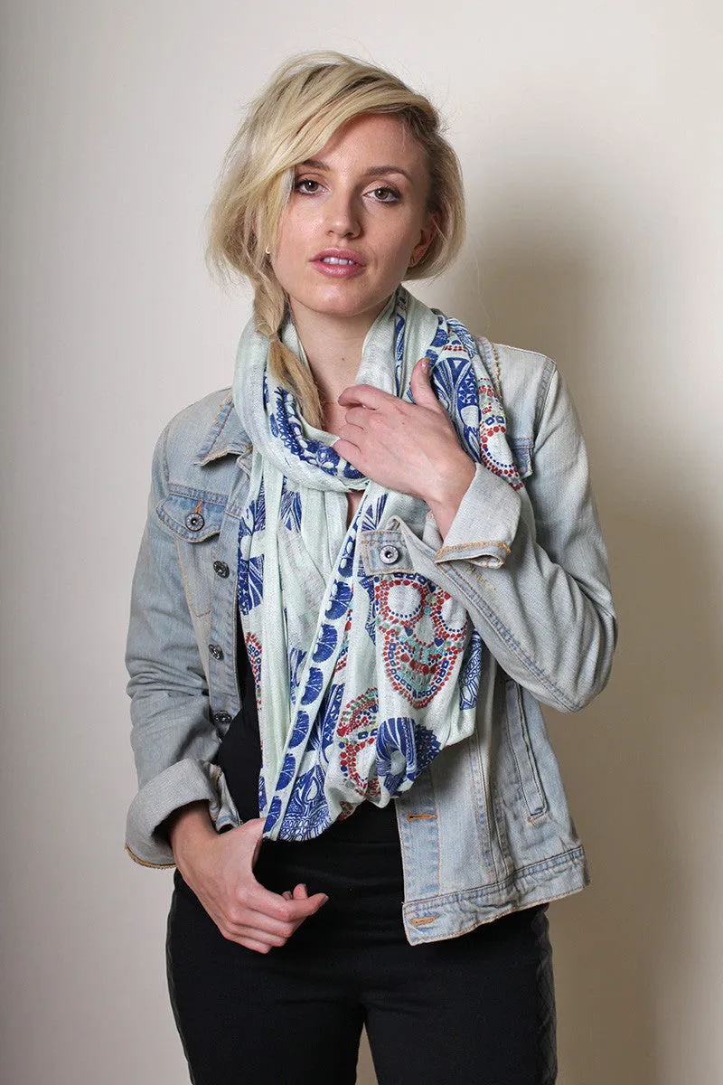 Vivian Exotic Sugar Skull Infinity Scarf