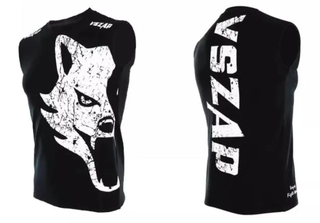 Vszap Wolf VTT003 Muay Thai Boxing Vest Tank Top S-4XL Black