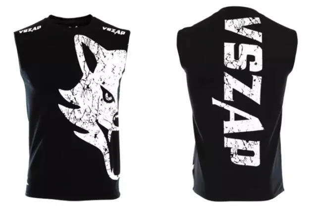 Vszap Wolf VTT003 Muay Thai Boxing Vest Tank Top S-4XL Black