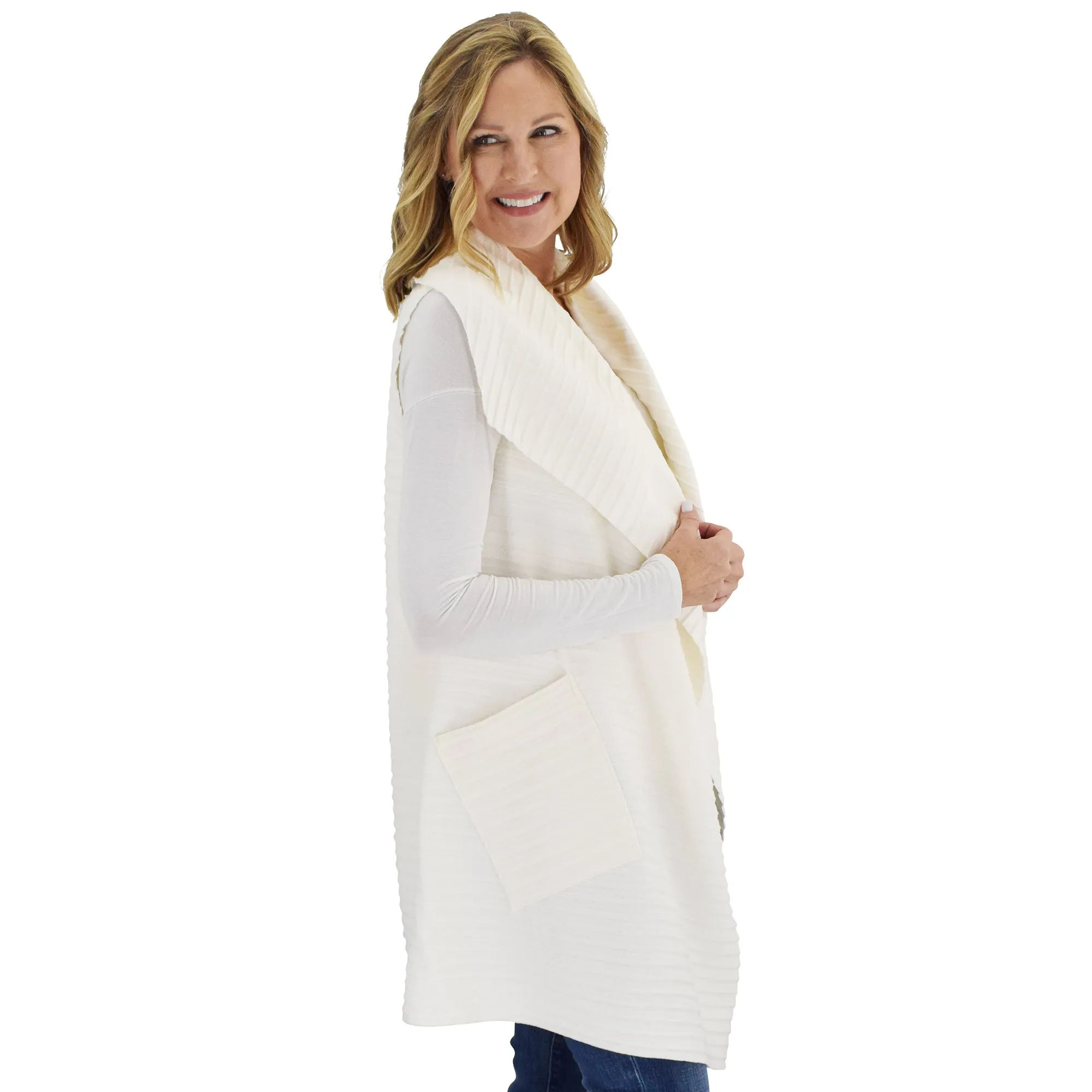 Weekender Cozy Coat Fleece Vest with Pockets Two Sizes!