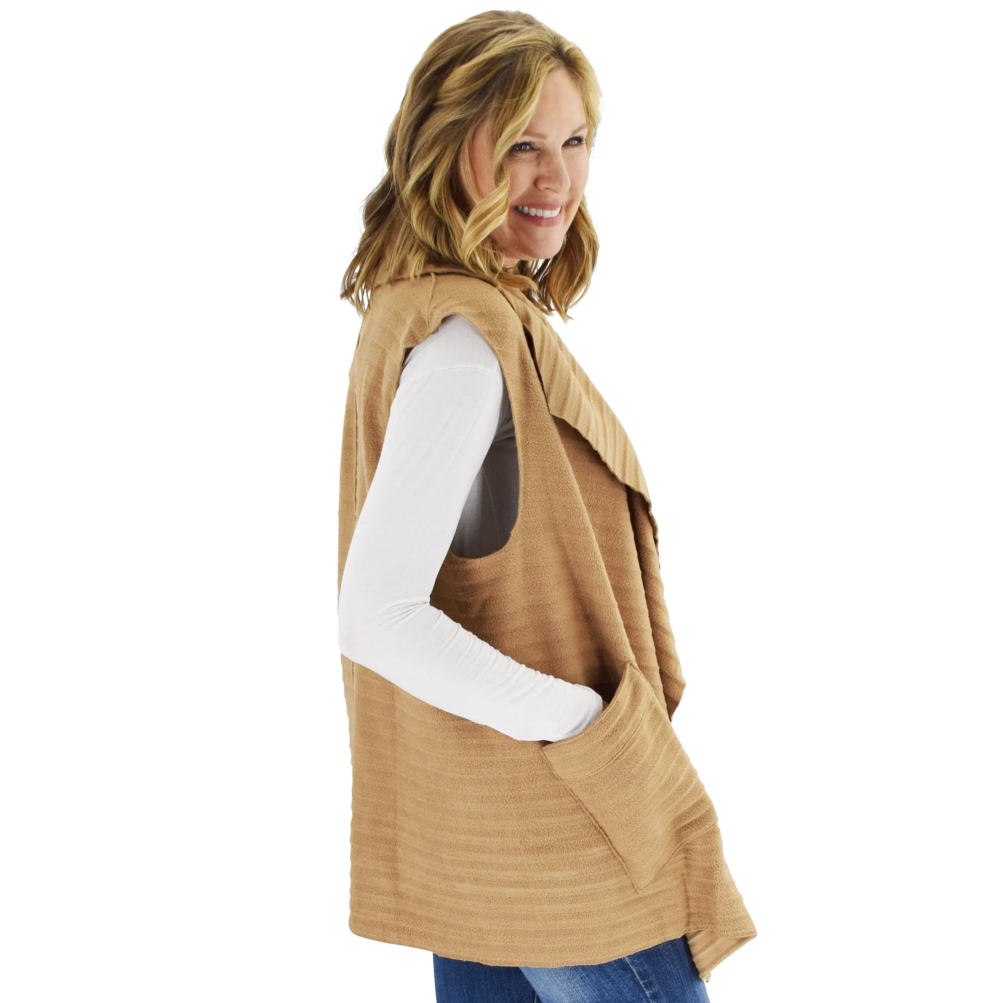 Weekender Cozy Coat Fleece Vest with Pockets Two Sizes!