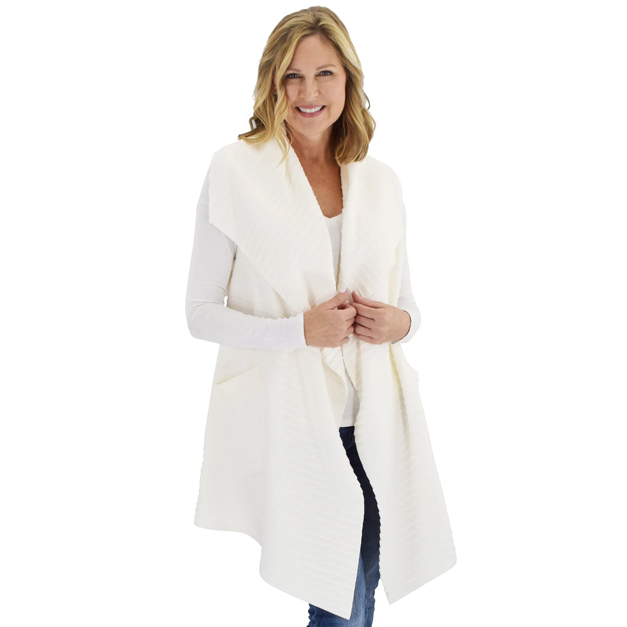 Weekender Cozy Coat Fleece Vest with Pockets Two Sizes!