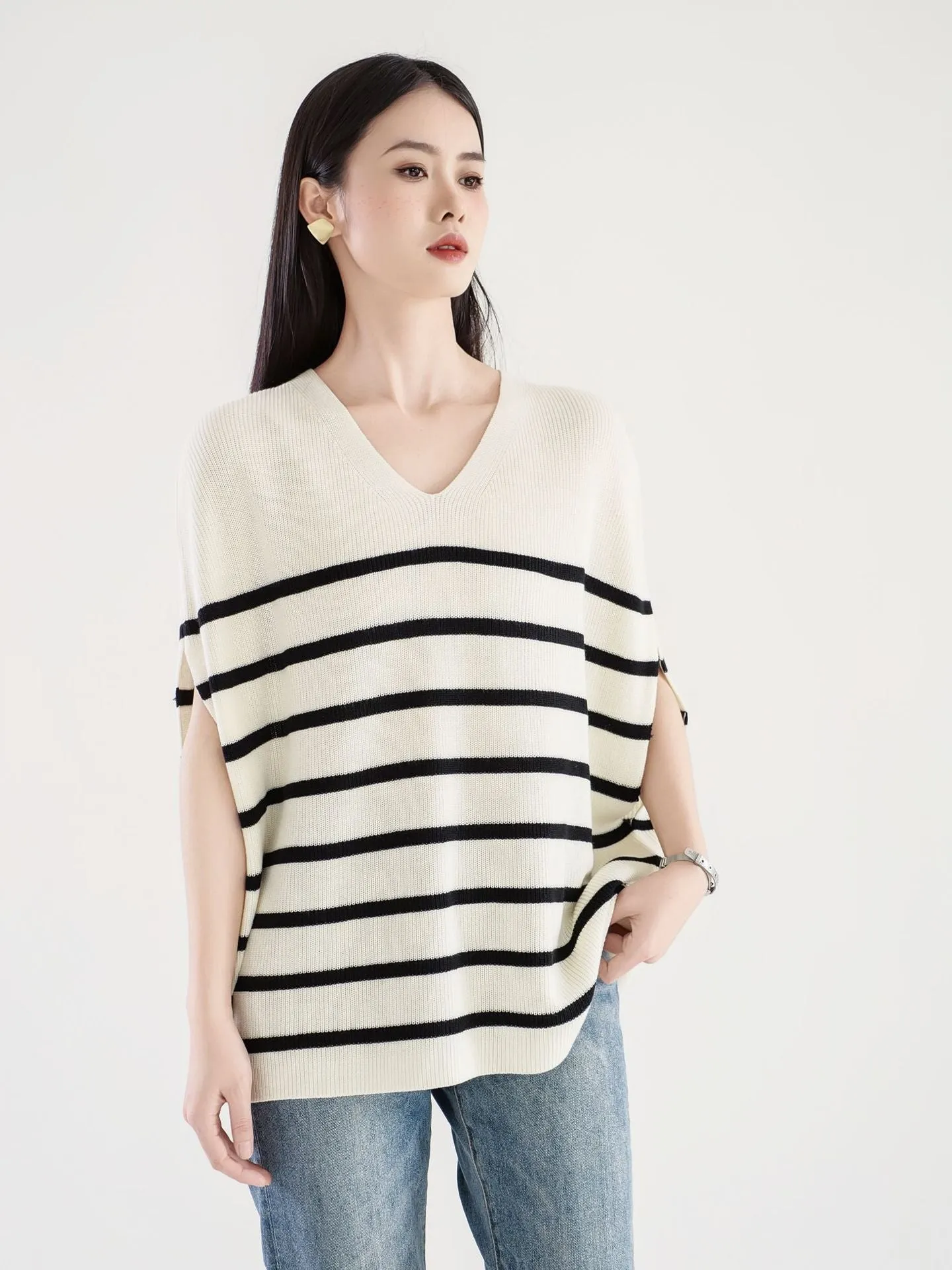 Wenkouban 2000s fashion Korean Style Vest V-neck Sweater Casual Knitted Loose Vest Women's