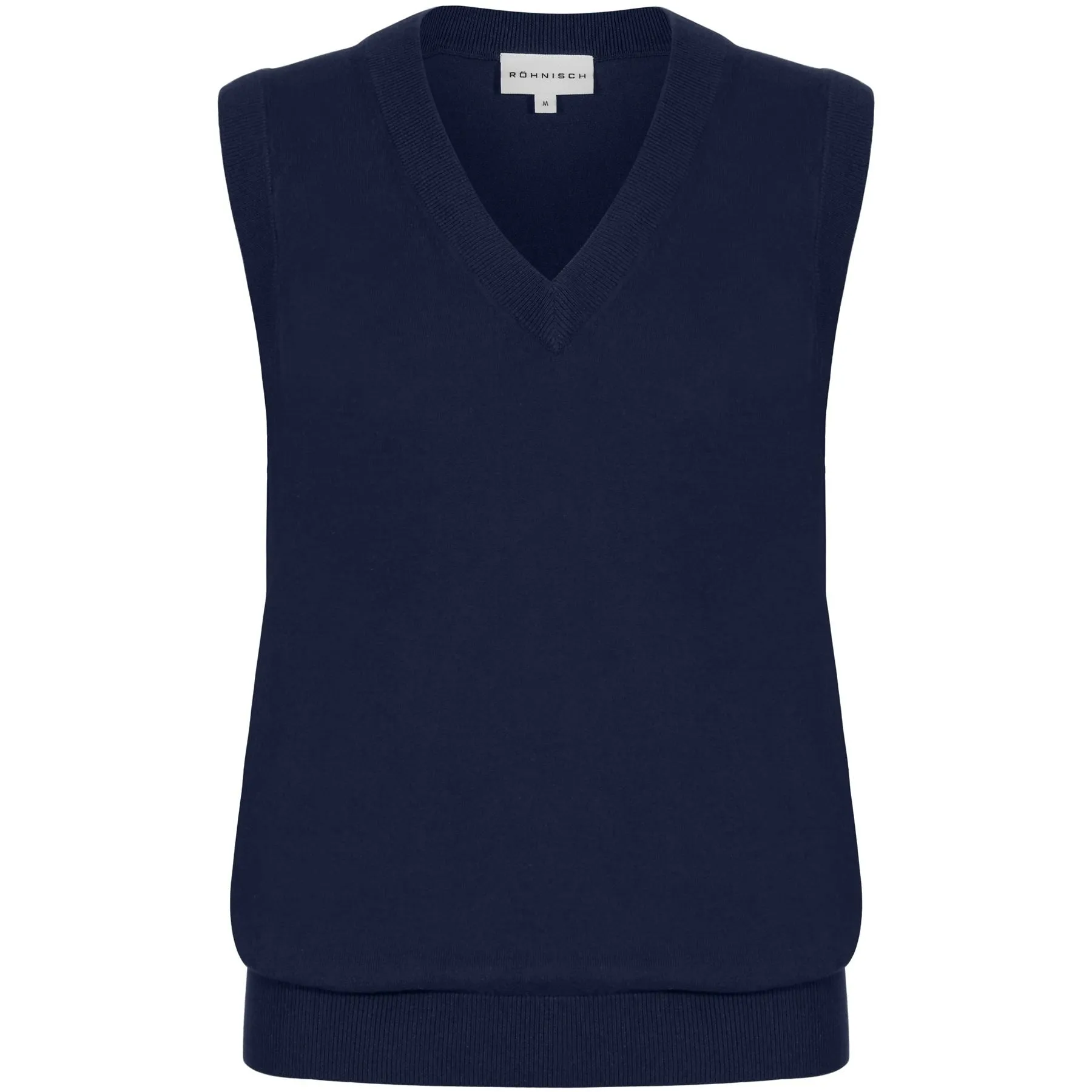 Womens Adele Cotton Knitted Regular Fit Vest Navy - 2024