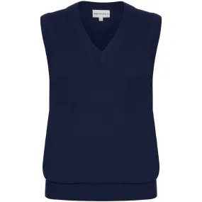 Womens Adele Cotton Knitted Regular Fit Vest Navy - 2024