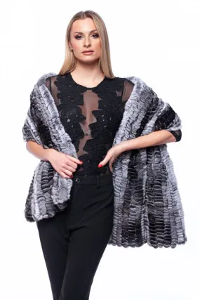 Women's Knitted Chinchilla Fur Stole