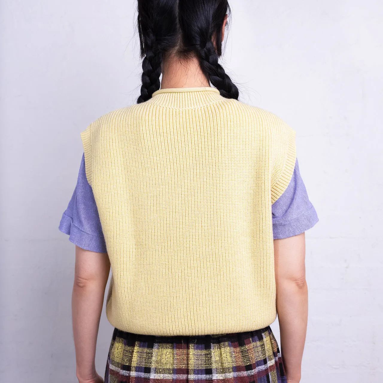 Women's Knitted Vest - 100% Merino Wool - Light Yellow (S- XL)