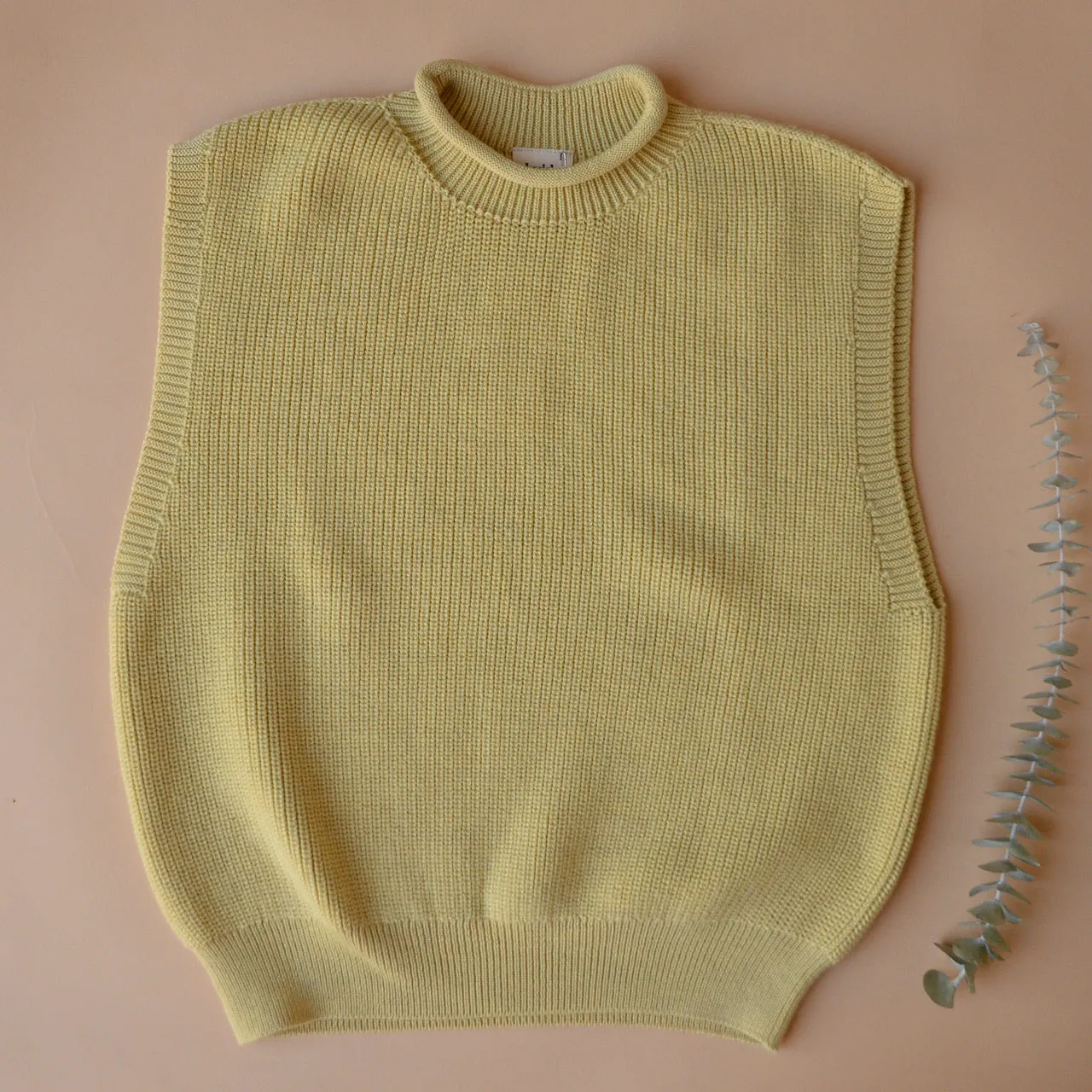 Women's Knitted Vest - 100% Merino Wool - Light Yellow (S- XL)