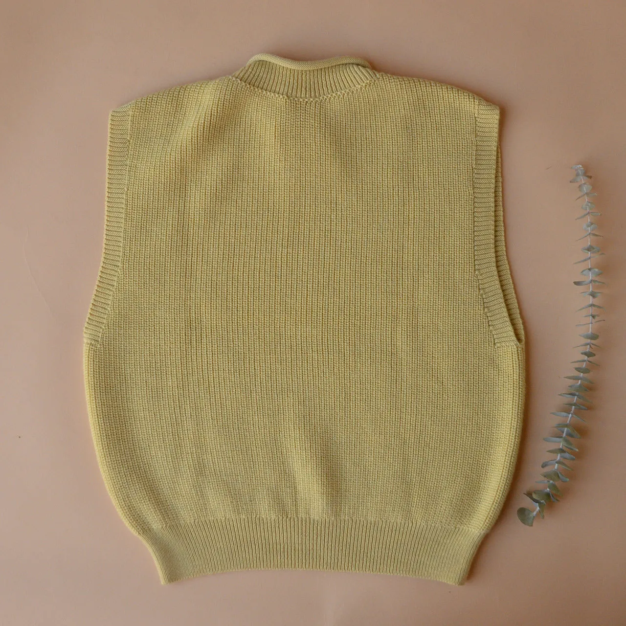 Women's Knitted Vest - 100% Merino Wool - Light Yellow (S- XL)