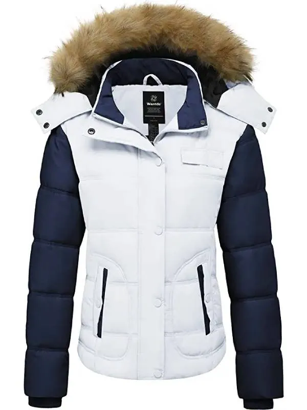 Women's Quilted Puffer Jacket Padded with Faux Fur Hooded Valley II