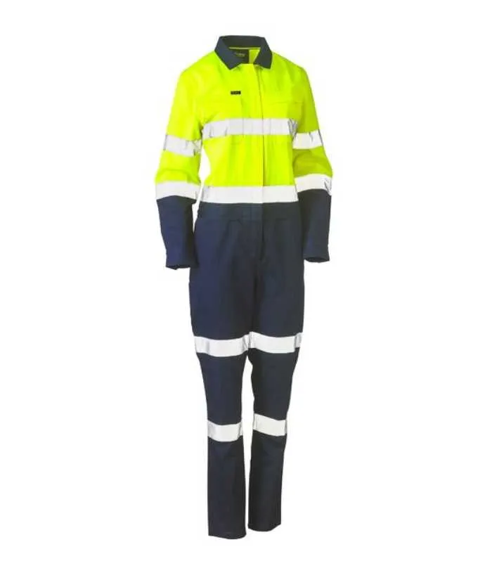 Womens Taped, Hi Vis, Cotton Drill Overall