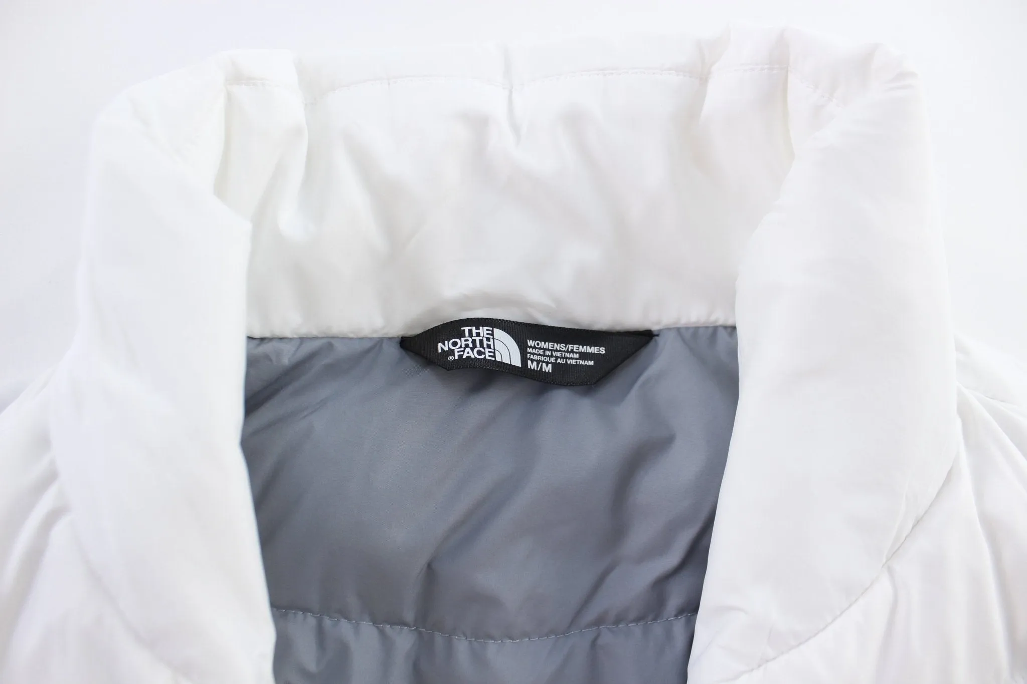 Women's The North Face Embroidered Logo White Puffer Zip Up Vest