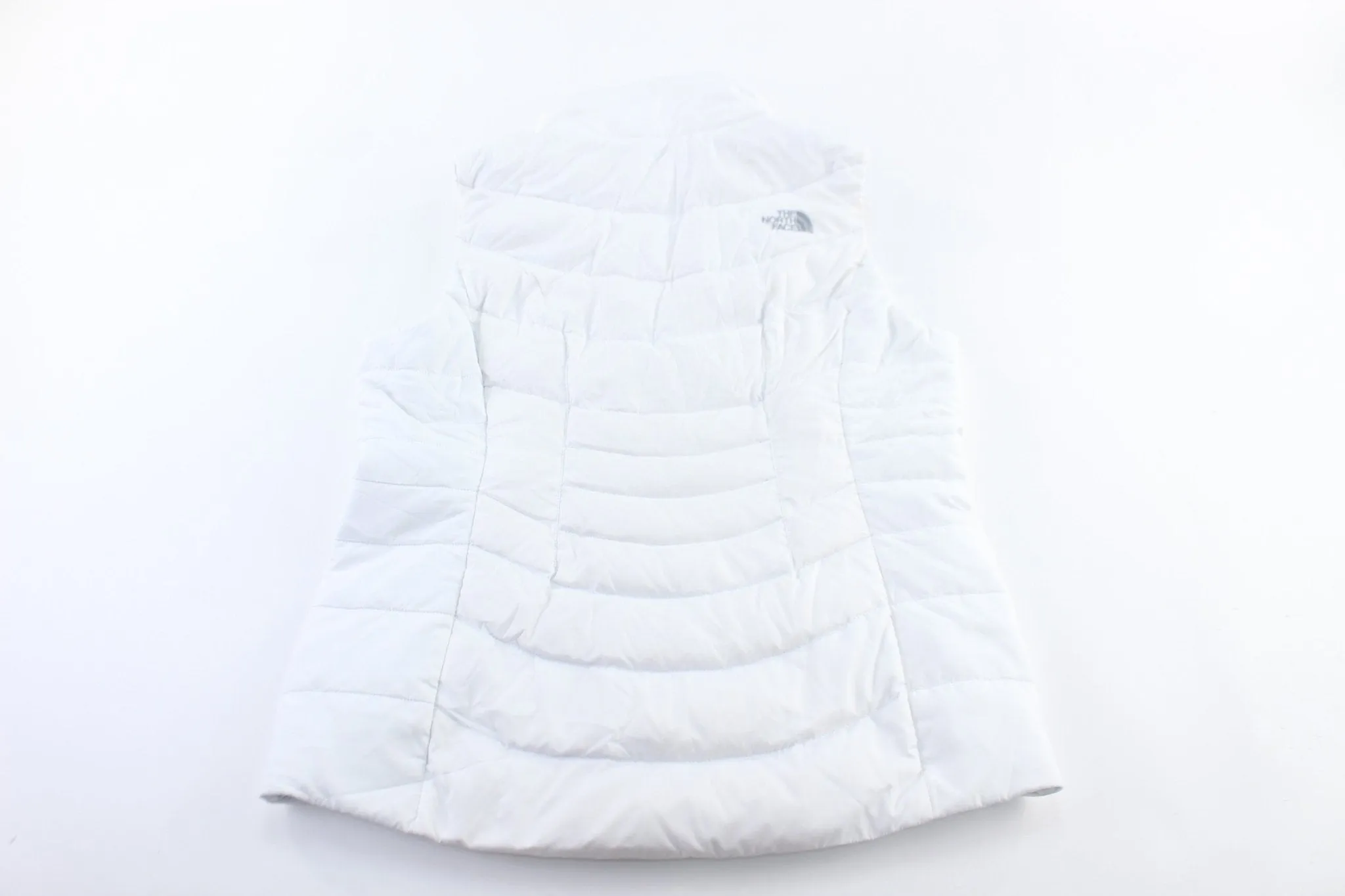 Women's The North Face Embroidered Logo White Puffer Zip Up Vest