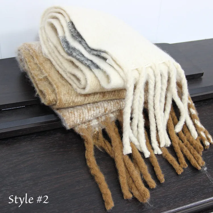 Wool Blend Tassel Scarf