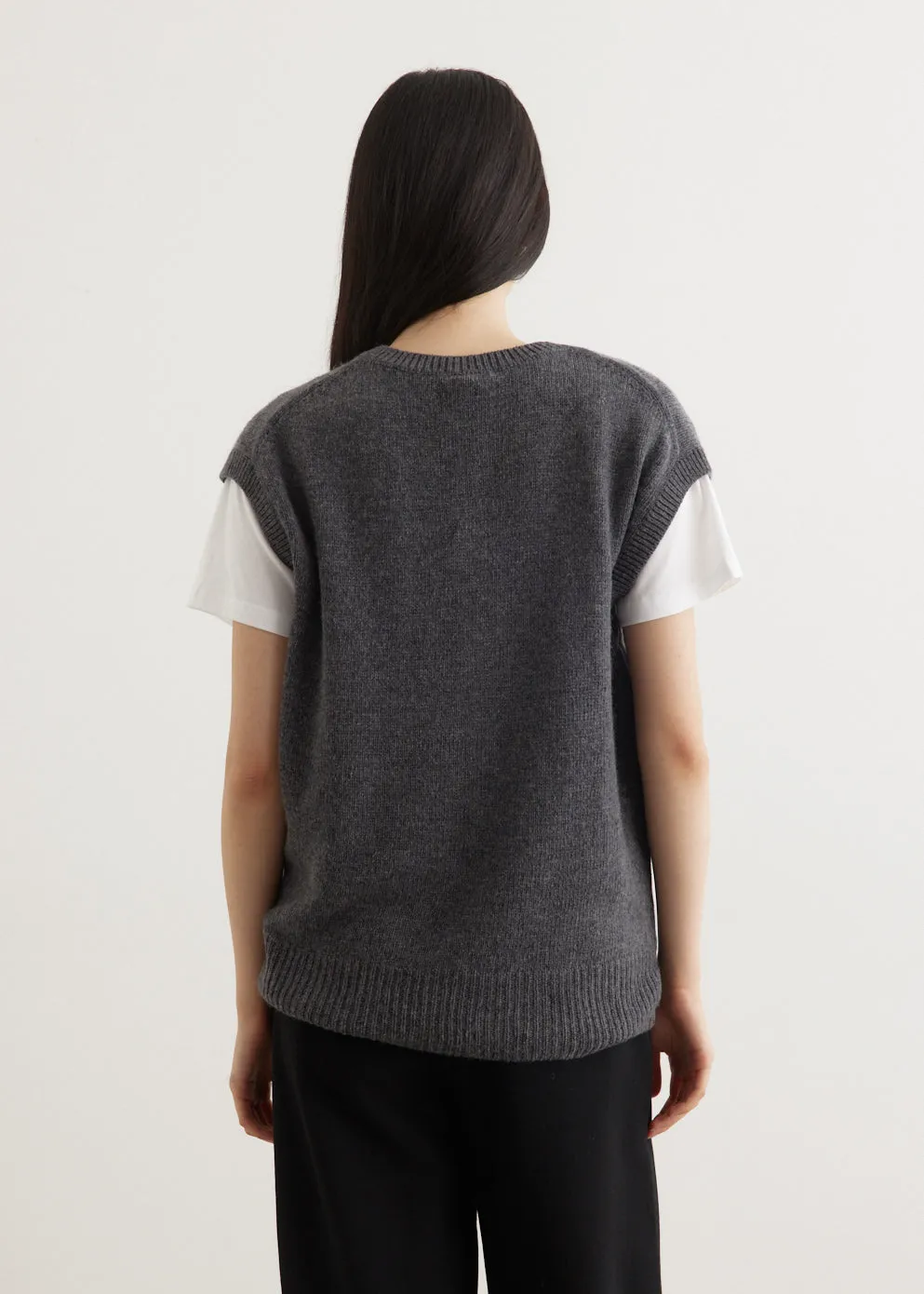 Wool Cashmere Silk Knit Vest