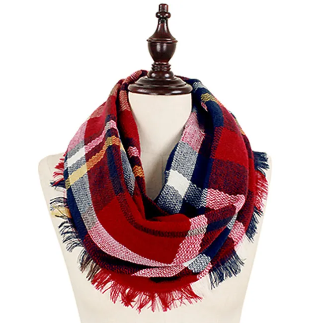 Woven Plaid Infinity Scarf